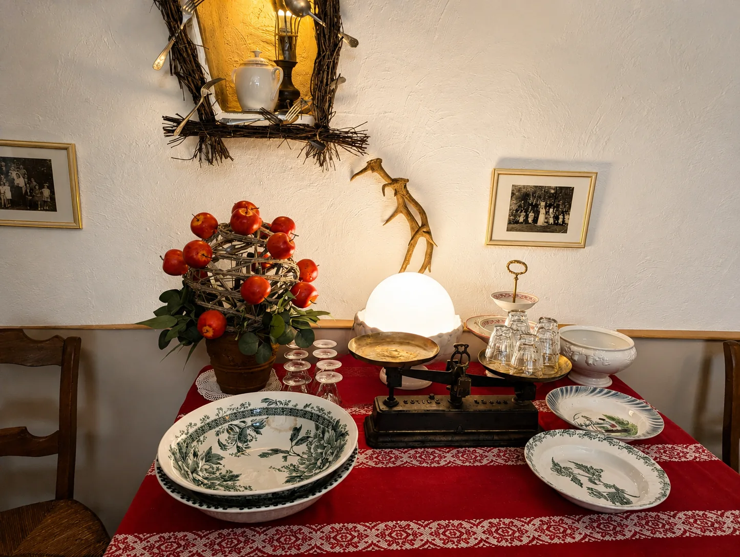 Décoration sur une table ancienne